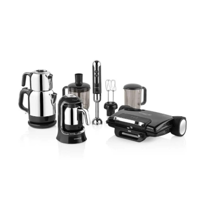 Korkmaz Küçük Ev Aletleri Elektro Set A1818 14 Prç Nero