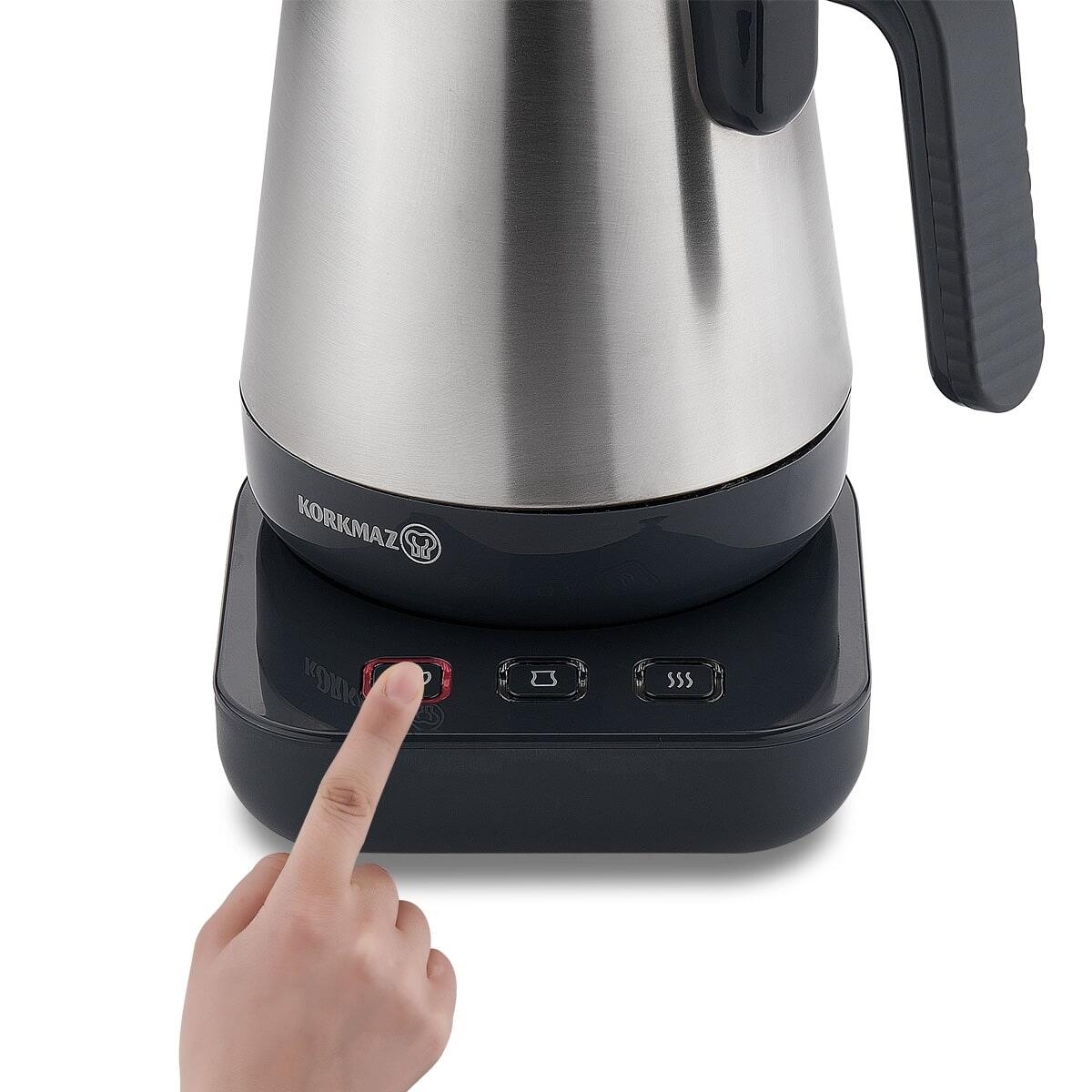 Korkmaz Elektirikli Çaydanlık A850 Moderna Siyah/satin