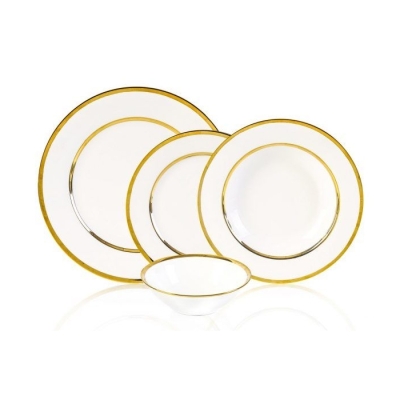 Bambum Yemek Takımı B5084 Vibe 24 Parça Porselen Altın Desenli