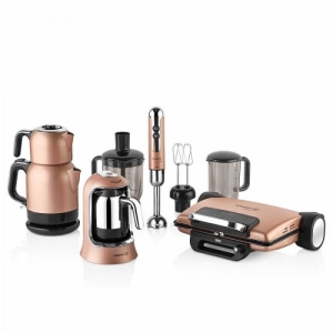 Korkmaz Küçük Ev Aletleri Elektro Set A1817 14 Prç Rosa Gold